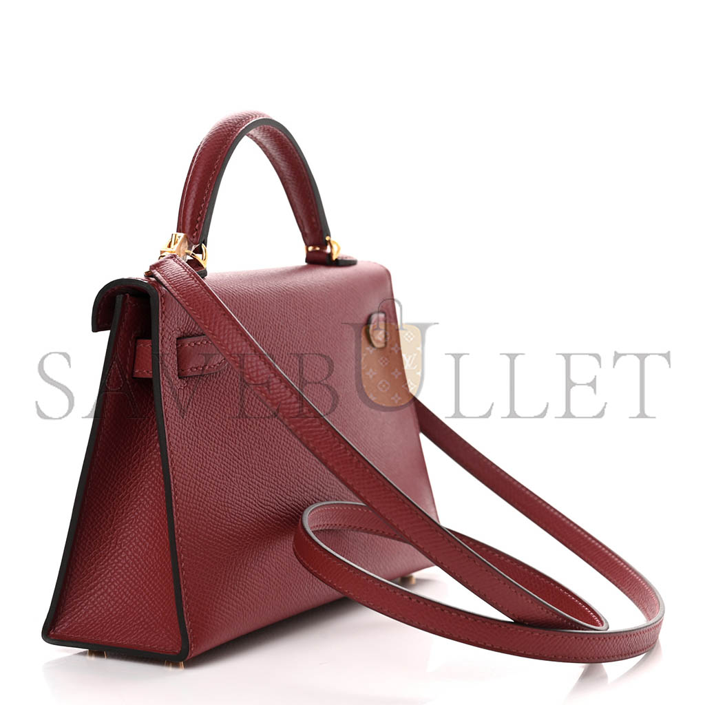 H**mes epsom mini kelly ii garnet red (19*12*5.5cm)